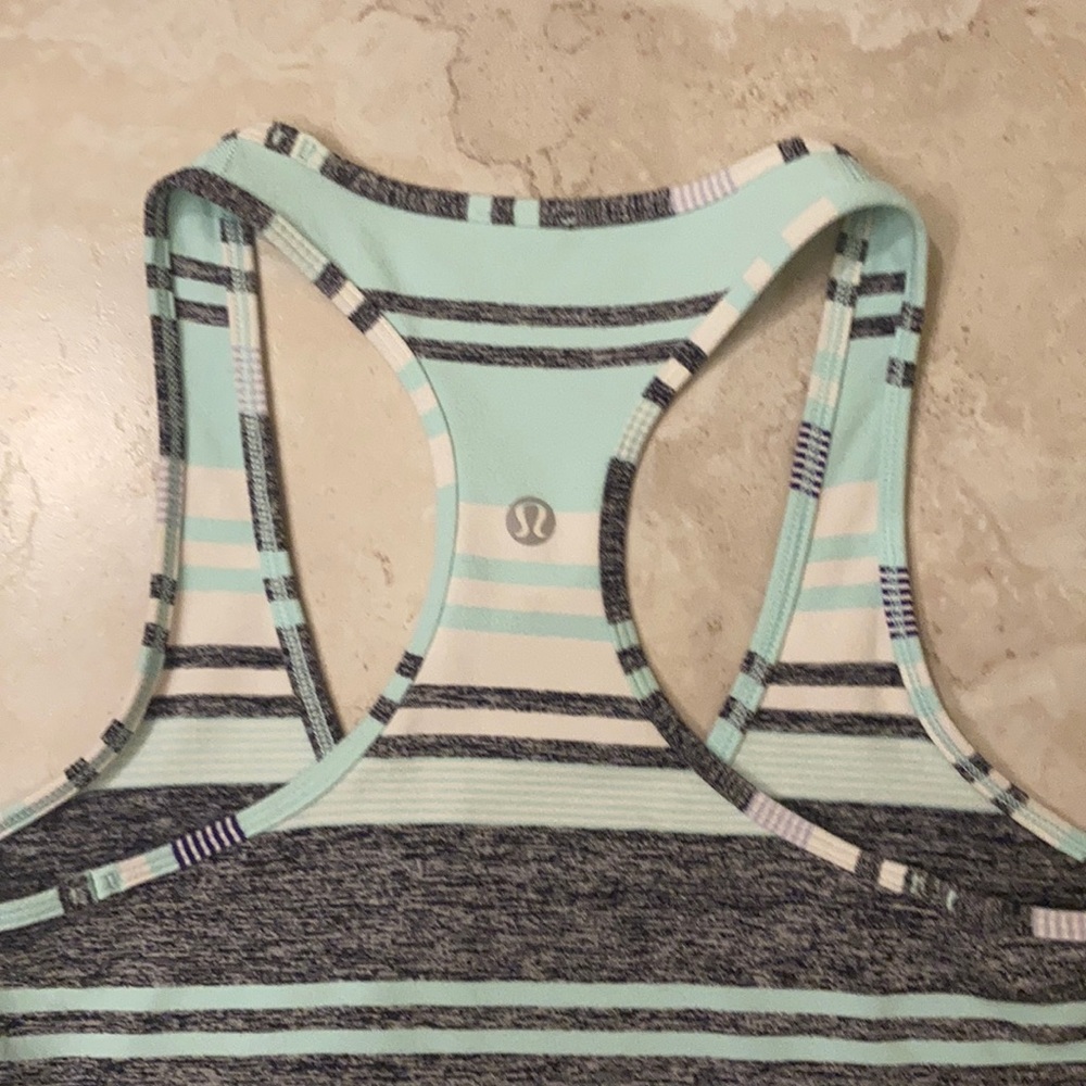 lulu lemon baby blue and light purple tank top
